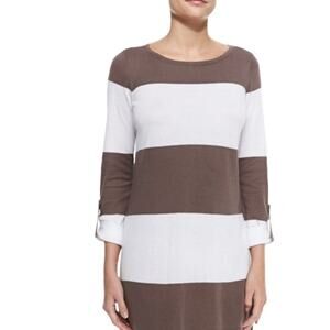 Tommy Bahama Women's Striped Long Sleeve Tunic Top‎ Small Coastal Resort Style